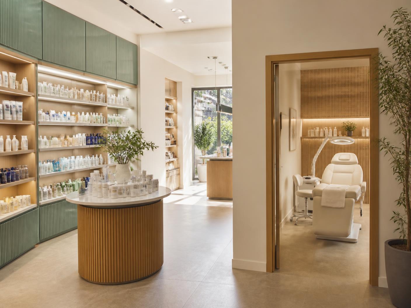 Farmacia con cabina estetica professionale integrata